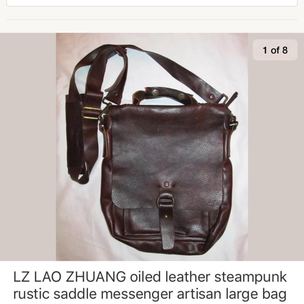 LZ rustic oiled leather steampunk saddle large bag